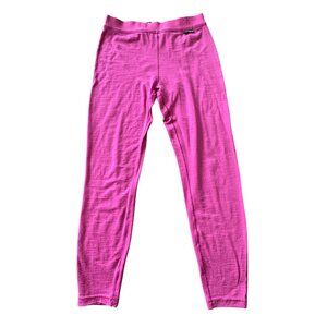 REI Kids Merino Wool Base Layer Leggings Girls XS 6-7 Pink Purple Thermal Bottom